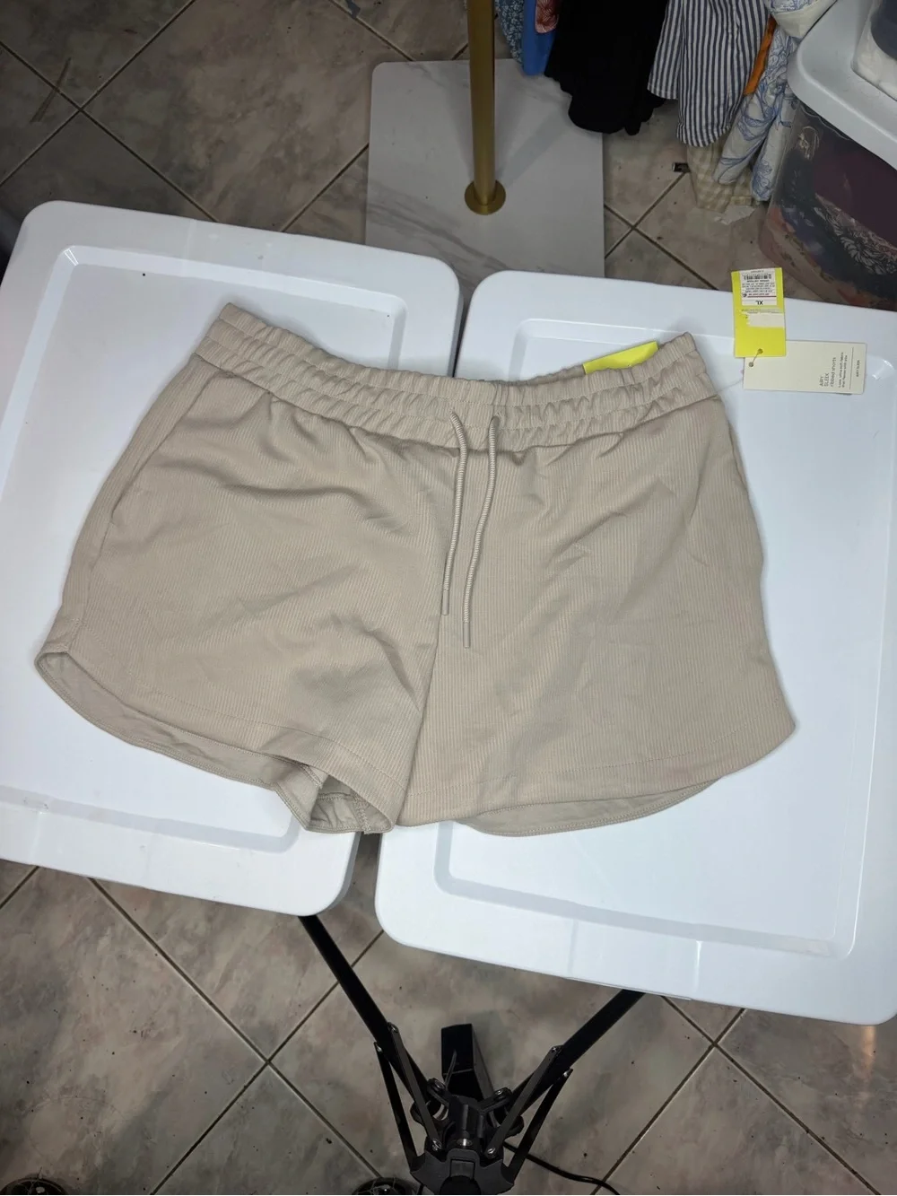 all in motion Women's Beige Drawstring Athletic Shorts